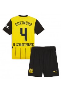 Fotbalové Dres Borussia Dortmund Nico Schlotterbeck #4 Dětské Domácí Oblečení 2024-25 Krátký Rukáv (+ trenýrky)